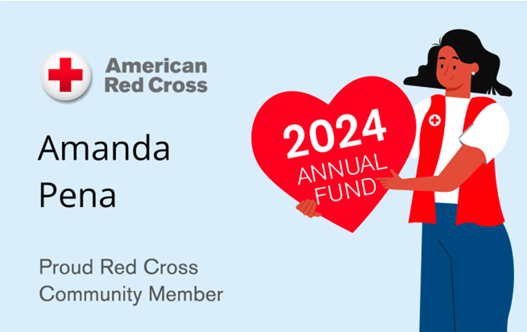 A digital supporter card for the American Red Cross.
